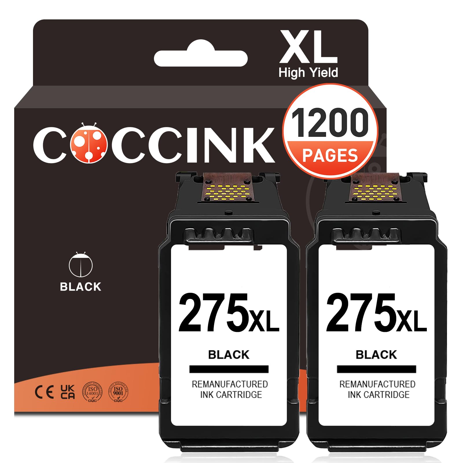 COCCINK 275XL Black Ink Cartridge for Canon PIXMA TR4725 TR4700
